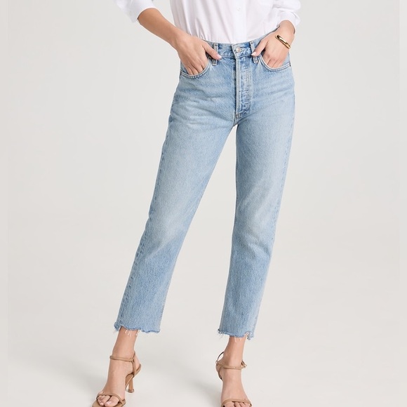 AGOLDE Riley High Rise Straight Crop Jean size 26 in Zephyr Wash - Picture 1 of 7